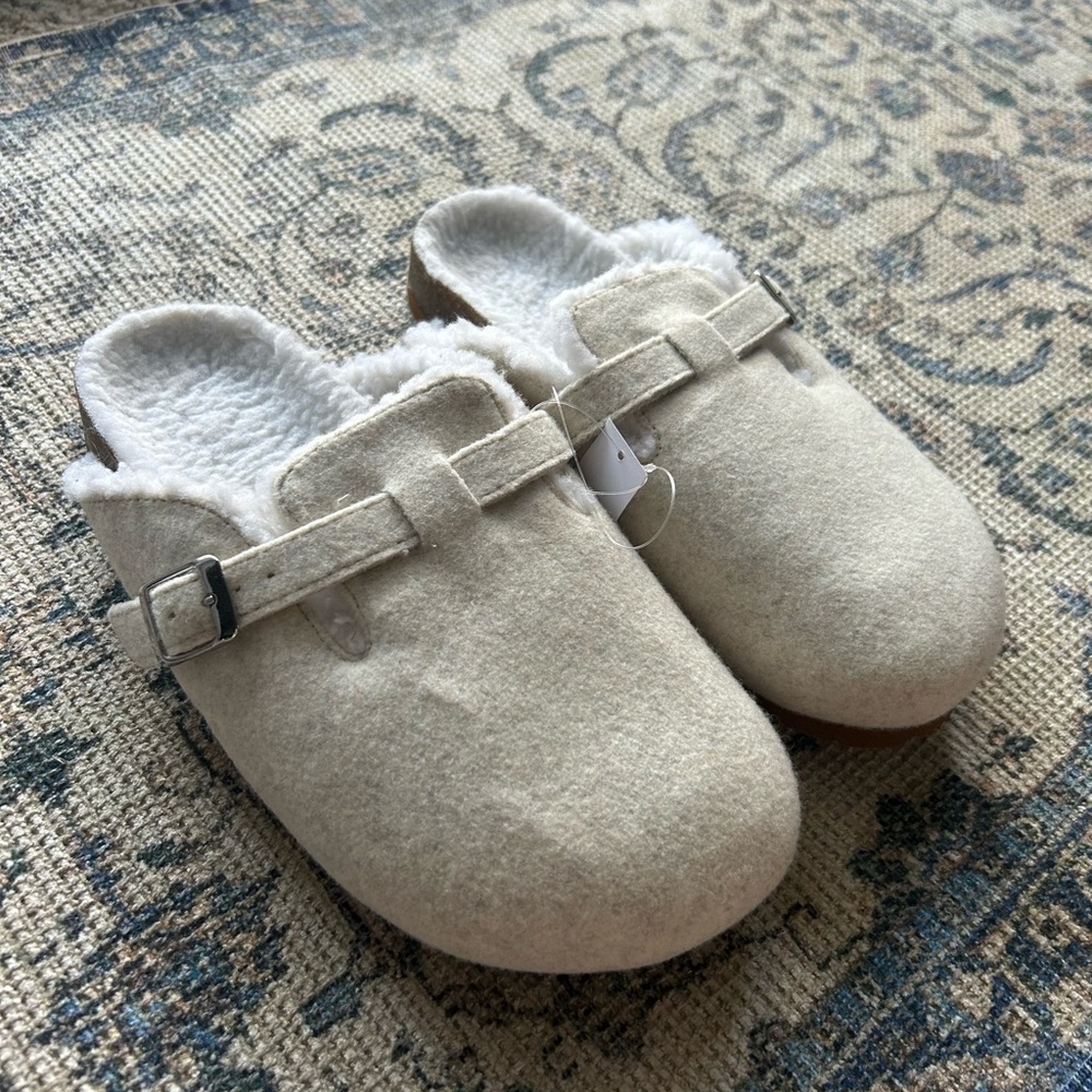Cream Sherpa Clogs